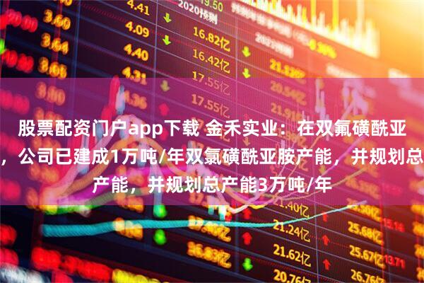 股票配资门户app下载 金禾实业：在双氟磺酰亚胺锂相关领域，公司已建成1万吨/年双氯磺酰亚胺产能，并规划总产能3万吨/年